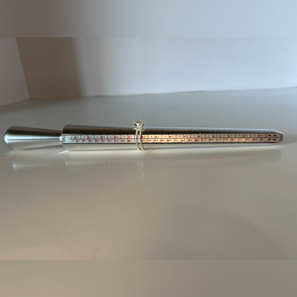 NWOT Silver Tone Ring with Teardrop Cubic Zirconia and Cubic Zirconia Accents - Picture 7 of 8